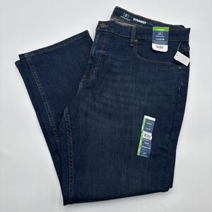 George New Men's Stretch Straight Leg Jeans - Dark Wash NWT Size 42x30